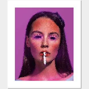 Smoking Pink Lady Products Posters and Art